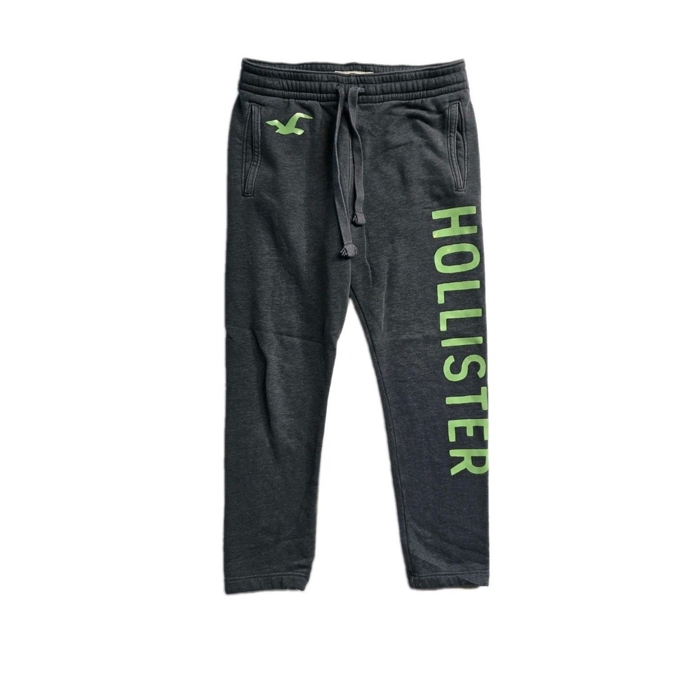 Hollister Men's  Y2K Sweat Pants M Gray Drawstrings Soft Warm